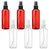 6 Stück 100ml Sprühflasche Kleine Zerstäuber Sprühflasche 100ml, Leere Kleine Sprühflaschen zum Befüllen, Spray Bottle für Wasser Kosmetik Reiseflaschen, mit 2 Trichter(transparent/braun)