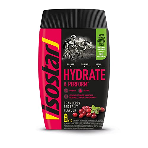 Isostar Hydrate & Perform: 400 g isotonisches Elektrolytgetränk – Elektrolytlösung zur Unterstützung der sportlichen Leistungsfähigkeit – Red Fruits