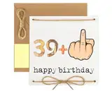 WenmthG - Geldgeschenke 40. Geburtstag mit Umschlag - Lustige Geburtstagskarte - 39 + 1 - Gästebuch Geburtstag - Happy Birthday - Geschenke für Frauen, Männer