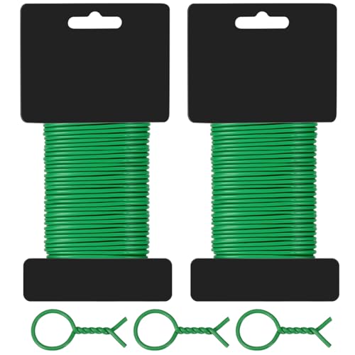 Bindedraht 2,5mm X 20 M, Weich Gartendraht Grün Pflanzendraht Dicke Pflanzen Draht für Low Stress Training Die Gartenarbeit Kletterpflanzen, Weinreben, Sträucher und Blumen