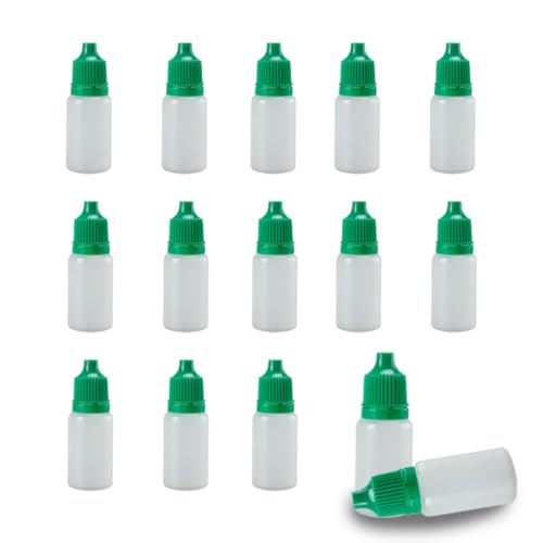 Tragbare Tropfflasche, 20 ml Zusammendrückbare Tropfflasche, 15 Stück Flaschen Flüssigkeiten Fläschchen, Flüssige Leere Tropfflaschen, Leere Liquid Flaschen Kunststoff, verdePlastic Dropper