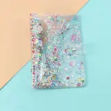 TopHomer A5 6 Löcher Binder Cover Glitzer Treibsand Weich PVC Planer Schutz mit Druckknopf Wasserdicht Lose Blatt Ordner Schule Bürobedarf