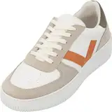 Palado Damen Sneaker Domian - Sportschuhe für Frauen - Bequeme Low Top Freizeitschuhe Weiß/Beige UK4,5 - EU37