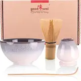 Goodwei Japanisches Matcha Komplett-Set mit hochwertiger Teeschale (Kiri, 80)