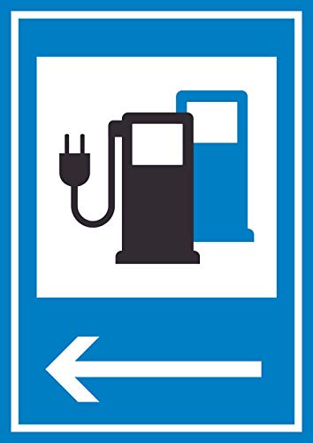 HB-Druck Stromtankstelle 365-65 Pfeil Links Symbol A4 (210x297mm) Schild