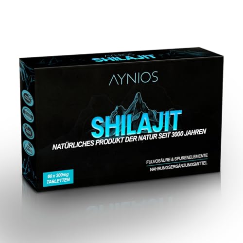 12,000 MG Shilajit Tablets, 100% Shilajit Original Tablets, Himalayan Resin Alternative, 60 Count - Shilajit Himalaya Organic Tablets, Rich in Fulvic Acid and Over 85 Trace Elements.(No color added)