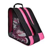 WIYETY Rollschuhe Tasche, Rollschuh Tasche mit Verstellbar Trageriemen, Erwachsene Rollschuhetasche, Schlittschuhtasche, Schlittschuhe Tasche, Inliner Ice Skate Bag für Herren Damen(Schwarz Rosa)