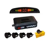 Aiuphing einparkhilfe pdc nachrüstsatz, 4 Sensoren Universal rückfahrwarner mit LED Farb Display,Rückwärtsgang Audio Buzzer Alarm Kit (Schwarz)