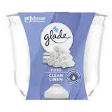 Glade (Brise) Langanhaltende Duftkerze im Glas, Pure Clean Linen, bis zu 39 Stunden Brenndauer, 4er Pack (4x224 g)