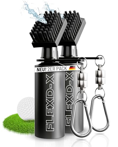 FLEXD-X 2 Stück Hochwertige Golf Bürste mit Wasser - Golfschläger Bürste, 118ml Tank Golfschläger Reiniger perfekt auf dem Platz, Reinigungsbürste für Golfschläger