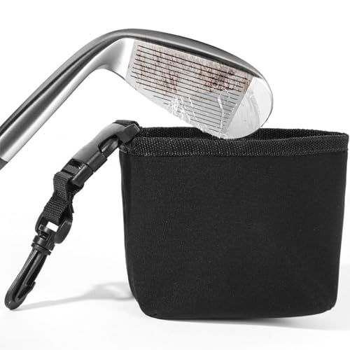 Golfclub- und Golfball-Reinigungsbeutel, Reinigungsbeutel für Golfschläger und Golfbälle, wasserdichtes Innenfutter Golfball-Reinigungstasche mit Abnehmbarer Clip, Tragbare Golfballtasche für Golfer