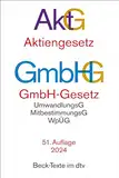 Aktiengesetz, GmbH-Gesetz: mit Umwandlungsgesetz, Wertpapiererwerbs- und Übernahmegesetz, Mitbestimmungsgesetzen, EU-AbschlussprüfungsVO, Sanierungs- ... Governance Kodex (Beck-Texte im dtv)