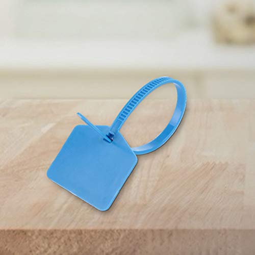 100pcs Selbstverschiebung Etikett für Kleidung und Beutelsicherheit, Easytouse -Plastikschloss für die Eisenbahn- und Bergbauindustrie (BLUE)