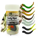 Zite Fishing Curly Viper Gummiköder Forelle 8 STK - Schlangenartiger Gummi Forellenköder 6,5cm – UL Angelköder Forelle Rotierend & Schlängelnd – Phthalatfrei & Handgefertigt (Allround Mix Knoblauch)