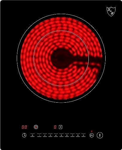 K&H® Domino 1 Zonen Glaskeramikkochfeld Elektrokochfeld 31cm Doppelbrenner Autark Eingebaut NCS-2202
