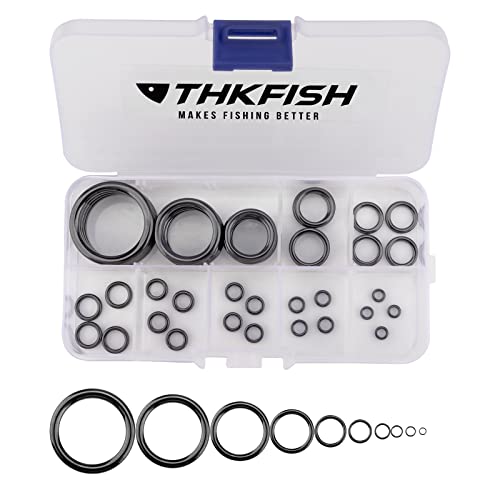 THKFISH Angelrute Reparatur Set Angeln Ruten Führung Ring Keramik Angelruteringe Rutenring Angelrutenführer 40 Stücke