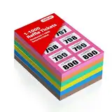 evelay 6 x Garderoben- und Tombola-Ziehungsbücher, nummerierte Wohltätigkeitsorganisationen, Preisverlosung, Glücksverlosung (gemischte Farben)