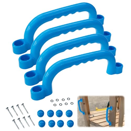 WRQIOO 2 Paar Handgriffe Spielturm, 4 Stück Klettergriffe Kinder Outdoor, Spielturm Zubehör Für Spielplatz/Spielset/Spielhaus/Baumhaus/Klettergerüst/Kinderzimmer