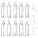 Newpop 10 Stück Reiseflaschen zum Befüllen, 100ml Plastikflaschen Set, Travel Bottles mit 3 Trichter, Leere Abfüllflaschen Reise, Reisegröße Behälter, Kosmetikflaschen für Shampoo, Lotion, Spülung