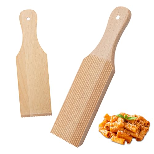 Gnocchi Brett aus Buchenholz - Nudelbrett, Pasta-Zubehör für Gnocchi, Pasta und Makkaroni, Nudelbrett mit strukturierter Oberfläche, Leichtes Küchenzubehör, für italienische Nudeln und Teiggerichte