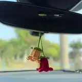 Mevolf Rückspiegel-Zubehör, niedliches Autozubehör, handgefertigter gestrickter Autospiegel-Anhänger, Ornament, Kawaii-ästhetische Auto-Dekoration für Auto, Heimdekoration, Auto-Dekorationen