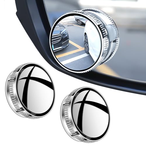 2 Stück Toter Winkel Spiegel Auto, Auto Toter Winkelspiegel Abnehmbar, 360° Drehbarer Weitwinkel Einstellbare Wasserdichte, HD Selbstklebend, für Allzweckfahrzeuge, LKWs, SUVs, HD-Glas-Spiegel