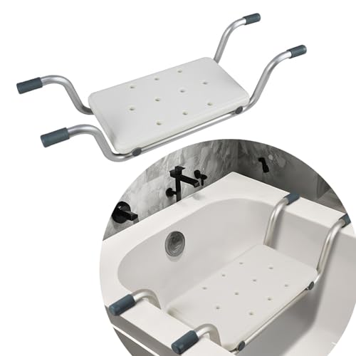 bimiti Badewannensitz, Badewannenbretter, rutschfest Sitzbrett Ausziehbare 72-82cm Badewannenablage 130 kg Tragkraft für Erwachsene, Senioren Badewanne Badezimmerstuhl Badezimmer Badebrett