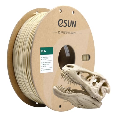 eSUN PLA+ Filament 1.75mm, 3D Drucker Filament PLA Plus, Maßgenauigkeit +/- 0.03mm, 1kg Spule (2.2 LBS) 3D Druck Filament für 3D Drucker, Knochen Weiß