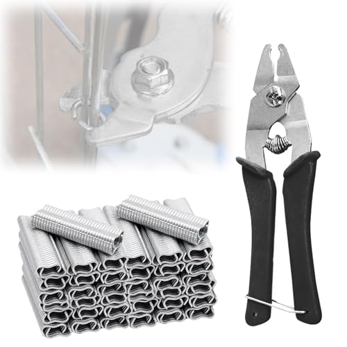 Wurstclipper Zaunzange Wurstclipper Clips, TOATELU Wurstclipper Zange mit 1200 Clips, Drahtbefestigungszange mit 1200 Drahtklammern für Matratzen Auto Kissen Sofas Zäune Pet Käfige