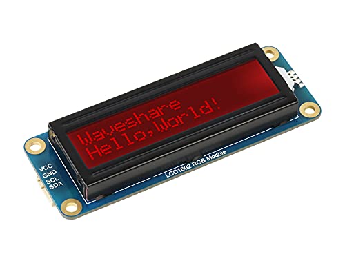 Waveshare 1602 LCD Display RGB Modul, 16x2 Zeichen LCD Anzeigemodul I2C, mit Einstellbare 16M Farben RGB-Hintergrundbeleuchtungsfarbe für Raspberry Pi/Pi Pico, Arduino, Jetson Nano