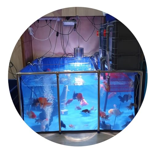 Großer Fischteich für den Außenbereich – PVC-Planenbecken mit Stahlrahmen, klares Sichtfenster, ideal für die Koi-/Goldfischzucht, geräumiger Gartenaquariumteich