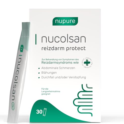 Nupure® nucolsan reizdarm protect, Medizinprodukt bei Reizdarm Symptomen Blähungen, Durchfall, Verstopfung - Wirkstoff AVH200® aus Aloe Vera, vegan, laktosefrei, glutenfrei, Pulver, 30 Sachets