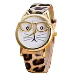 Modische Damen-Armbanduhr mit Lederband, camouflage, Einheitsgröße