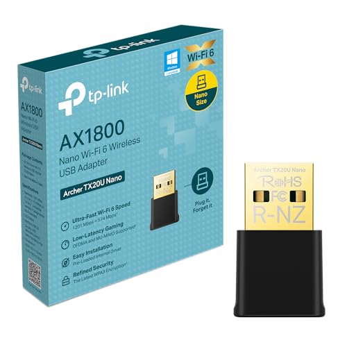 TP-Link Archer TX20U Nano WLAN Stick Für PC, WiFi 6 AX1800 Dual Band WLAN Adapter, Nano Größe, WPA3, MU-MIMO, nur Kompatibel mit Windows 11/10