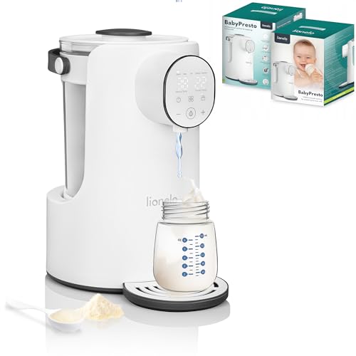 LIONELO BABYPRESTO Babymilchmaschine, elektrischer Warmwasserbereiter 2 Liter Kapazität 1000 W, Betriebstemperaturen 35°-100°, Hält warm 24 h Wasserdosierung 30-300 ml, Entchlorung