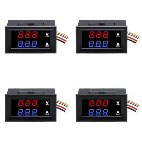 ARCELI 4 Stück 0,28" LED Voltmeter Amperemeter, DC 0-100V 10A Voltmeter Digital, Digital Multimeter Anzeige Spannungs-strom Tester, Detektor Spannungs-strom Zähler Panel Amp Volt Gauge