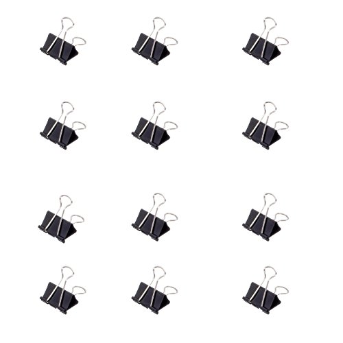 MAUL original mauly Klemmer (12 Stück) 32 mm | Befestigung mit 13 mm zum Klemmen von bis zu 130 Blatt Papier | vielseitig einsetzbar im Büro, als Küchen Gadgets und im Haushalt | Schwarz