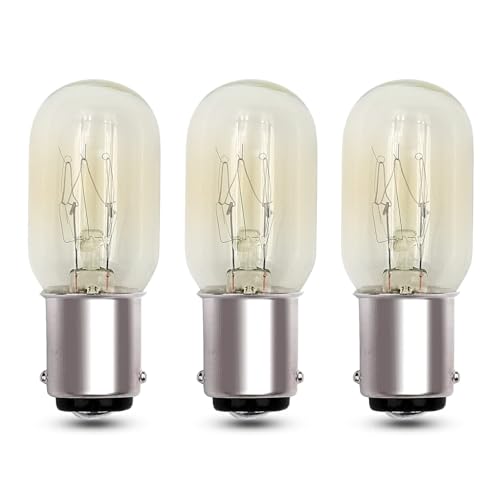 EASYIVY Nähmaschine Birne B15 Dimmbar, T22 Nähmaschinenlampe Bajonett B15d 230V Lampe Nähmaschine 150LM für Nähmaschine, Nachtlicht, Warmweiß 2700K, 3 Stück