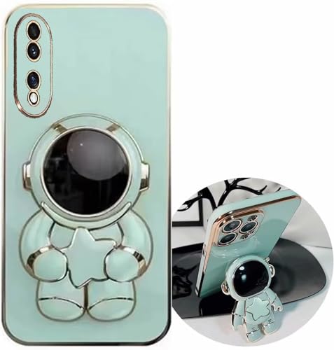 Miagon Süß Stern Astronaut Ständer Hülle für Realme C67,Cute Mädchen Dünn Galvanisierte Schutzhülle Weiches Case Bumper mit Astronaut Halter Kickständer