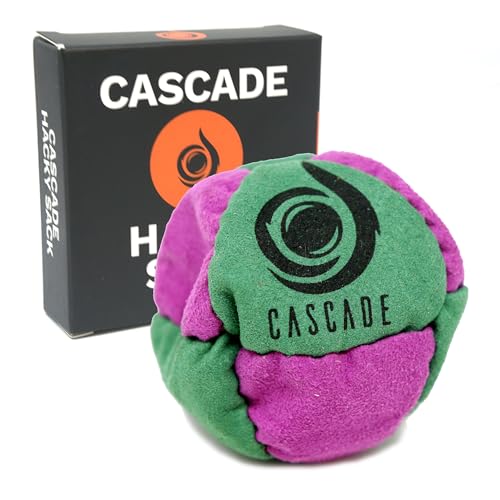 Cascade Pro Hacky Sack mit 8 Paneelen – Pro Freestyle Footbag – Trick-Fußsack (Grün/Lila)