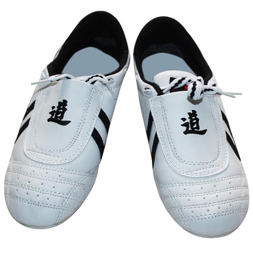 Boxschuhe für Herren, Kung Fu Taekwondo, Turnschuhe, Indoor-Outdoor-Sportschuhe, Gummi, weiche Sohle, Kampfsport-Sneaker, leicht, Tai Chi Trainer Sneaker, weiß, 46 EU