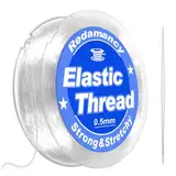 Redamancy 0,5 mm x 100m Elastisches Band für Armbänder,Elastische Schmuckfaden,Gummiband für Armbänder,Nylonkordel,Schnur Für Armbänder,Schmuckfaden Elastisch Reißfest mit Perlennadel