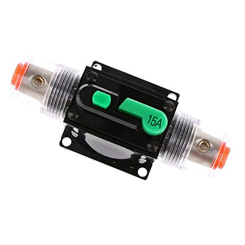 Auto Leistungsschalter,DC 12-48V Wasserdichter Inline Auto Leistungsschalter,Leistungsschutzschalter Auto,Manuellen Reset Schalter Car Audio Sicherung für Car Audio Solar Inverter Systemschutz(15A)