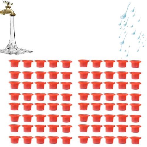 Faucet Leak Proof Sealing Gasket, Faucet Leak-Proof Silicone Sealing Gasket, Heavy Duty Hose Sealing Leak-Proof, Leak-Proof Silicone Plug For Faucet Triangle Valve (80pc,Red)