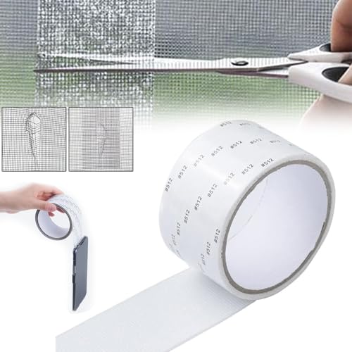 ZANWANXIN Strong Adhesive Screen Repair Tape, Window Screen Repair Tape, Mesh Screen Repair Tape, Household Self-Adhesive Screen Window Repair Patch (White)