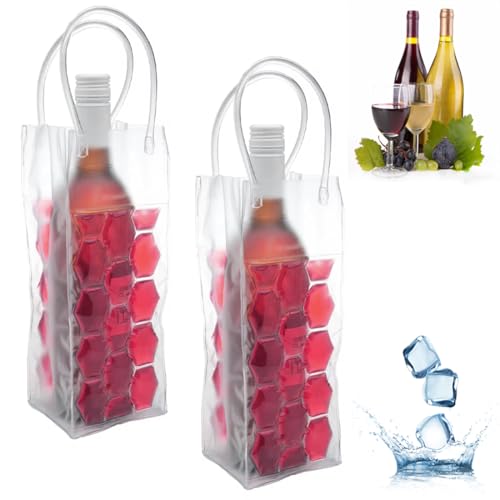 Eisweintasche, Weinkühler, Weinkühler, Weinkühlschrank, Weinkühlschrank, Weinflaschenkühler Kühler für Rot-Weiß-Champagner oder Sekt 2 (Pink Wine Bag)