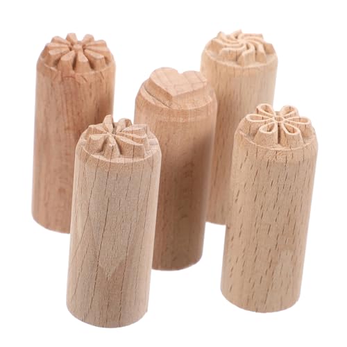Garneck 5er Set Holzstempel Für Ton – Dekorative Stempel Aus Holz Für Kreatives Modellieren Und Scrapbooking – Perfekt Für DIY-Projekte Und Keramikgestaltung