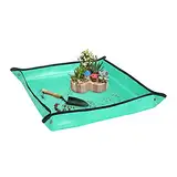 Nwvuop Pflanzmatte Umtopfmatte Wasserdicht Pflanzunterlage Gartenmatte Garten-Arbeitsmatte 100×100cm Grün