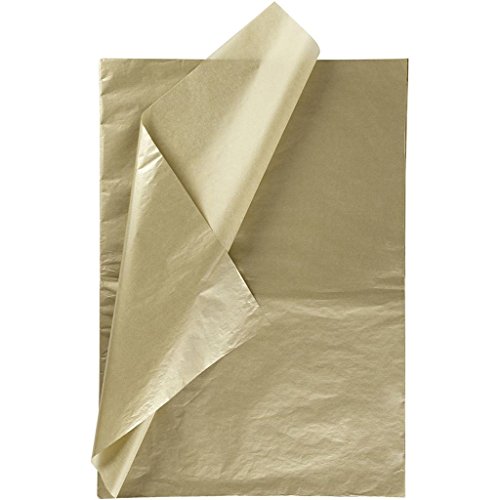 Creavvee Seidenpapier, 28 Blätter, 50 x 70 cm, Gold, Dekopapier für Geschenkverpackung und Dekoration
