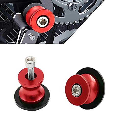 2 Stücke Bobbins Motorrad Ständeraufnahme M8 Motorrad Montageständer Racingadapter Aluminium 8mm Universal Schwingarmspule Schwinge Sliders Spulen für Kawasaki Honda BMW SUZUKI Ducati (rot)